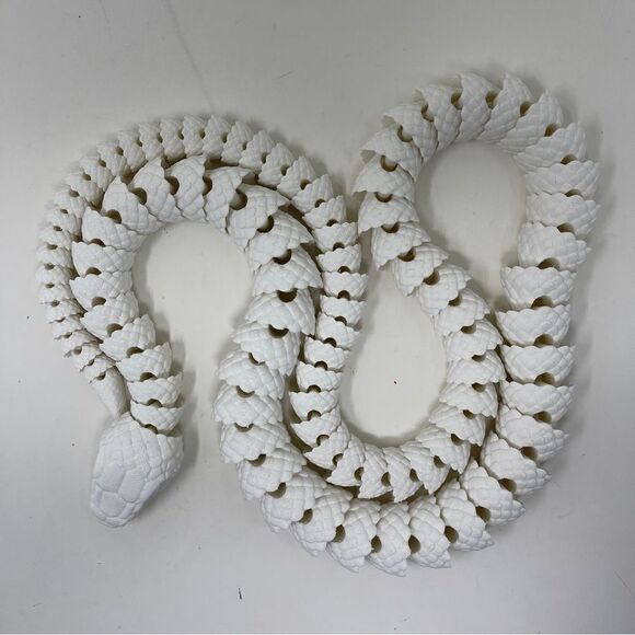 Articulating Snakes 3D Printed 5 Feet Long White Color Décor Gift or Education 6 - Picture 4 of 7